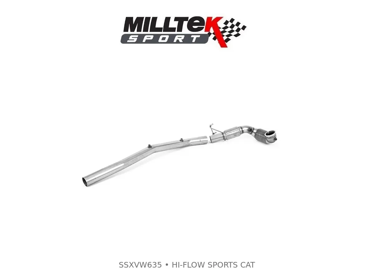 Milltek SSXVW635 downpipe z visokopretočnim športnim katalizatorjem